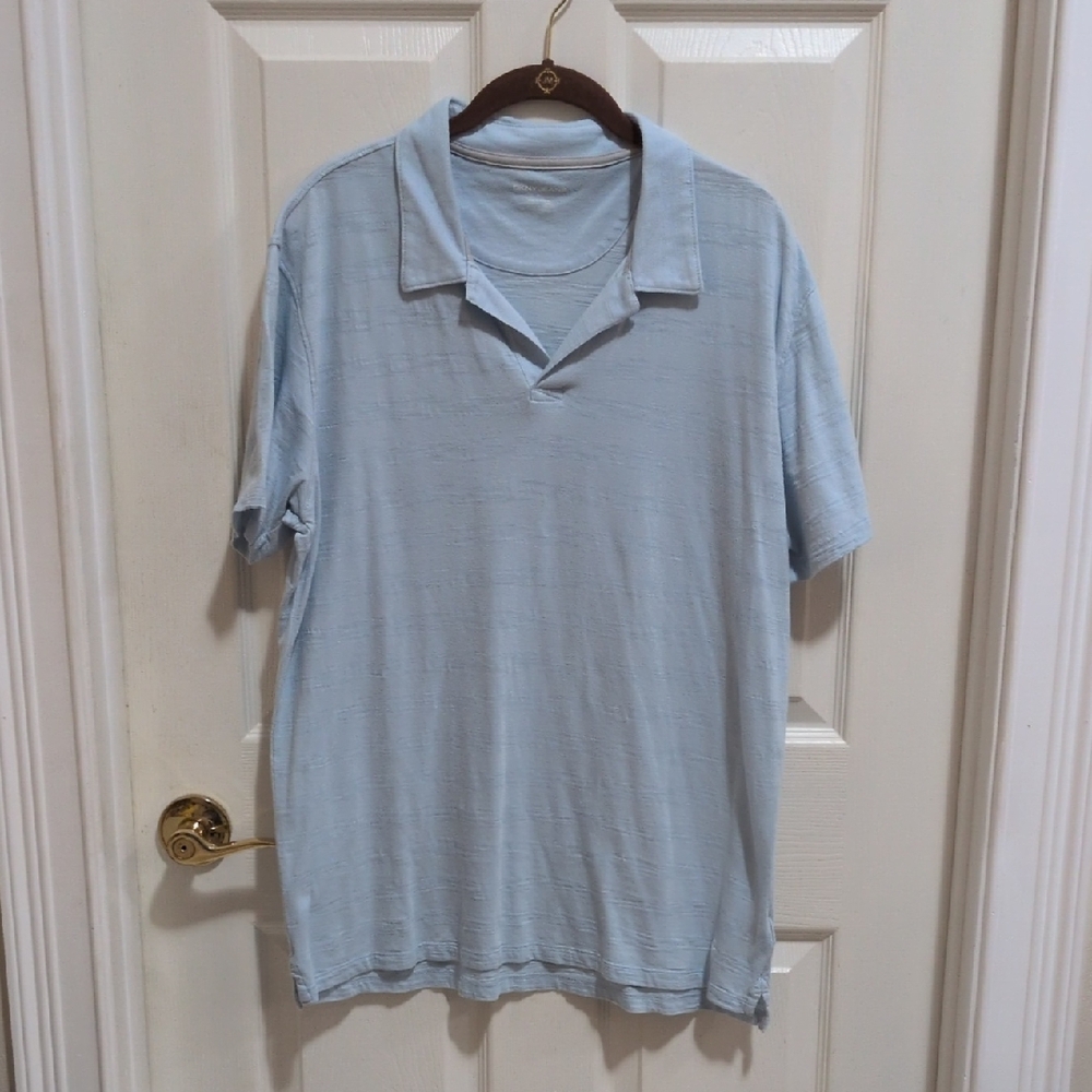 DKNY Jeans Men's Light Blue Short Sleeve Lightweight Polo Shirt Size Large